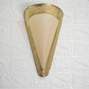 wall lamp made from brass hanging ion wall with white background