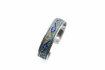 Berber silver cuff bracelet with flowers engraved patterns
