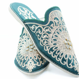 Green Moroccan babouche slippers