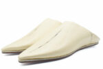 Moroccan beige men's leather slippers