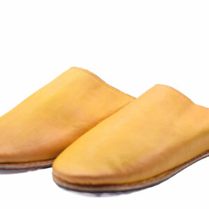 Pantoufles en cuir pour hommes jaune