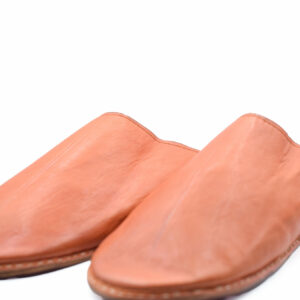 Orange Moroccan men leather slippers