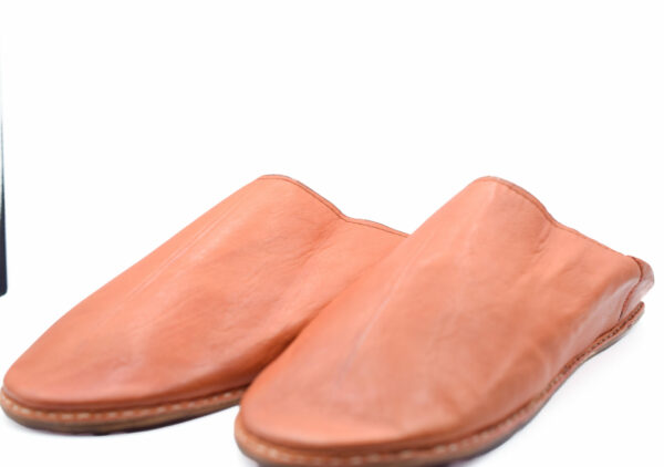 Orange Moroccan men leather slippers