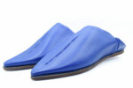 Pantoufles marocaines en cuir pour hommes en bleu