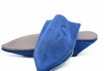 Blue Moroccan suede mules