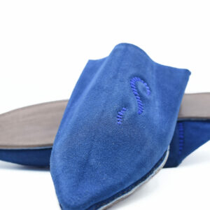 Blue Moroccan suede mules