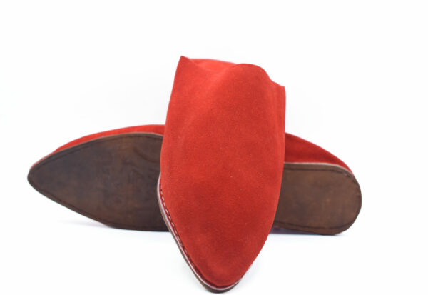 Red Suede slippers womens Babouche