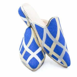 Blue Moroccan women's backless loafer