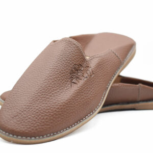 Brown Leather mules men