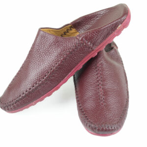 Maroon Men leather slippers from Morocco