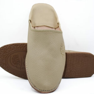 Beige Leather slippers Morocco
