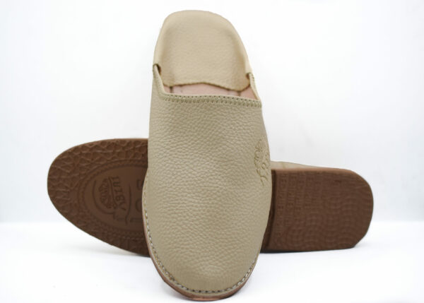 Beige Leather slippers Morocco