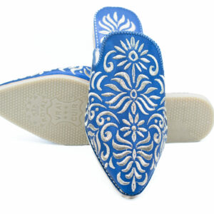 Blaue Babouche Schuhe für Frauen