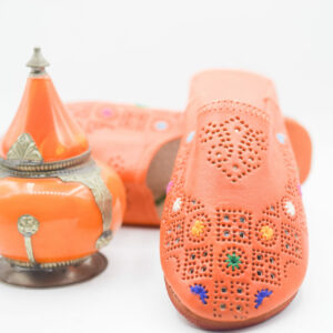 Orange Marokkanische Schuhe Hausschuhe