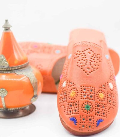 Chaussons marocains orange