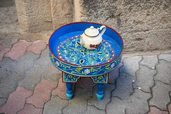 Table marocaine en bleu