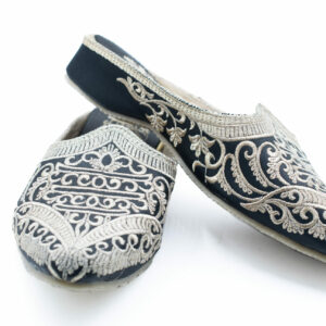 Black pair of Baboush Moroccan slippers