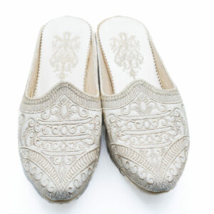 Silver Handmade wedding slippers